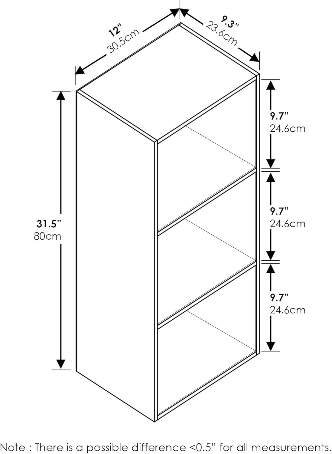 Furinno 3 Cube Reversible Bookcase Floor Standing Bookshelf Horizontal Vertical,White/Green/Blue/Pink