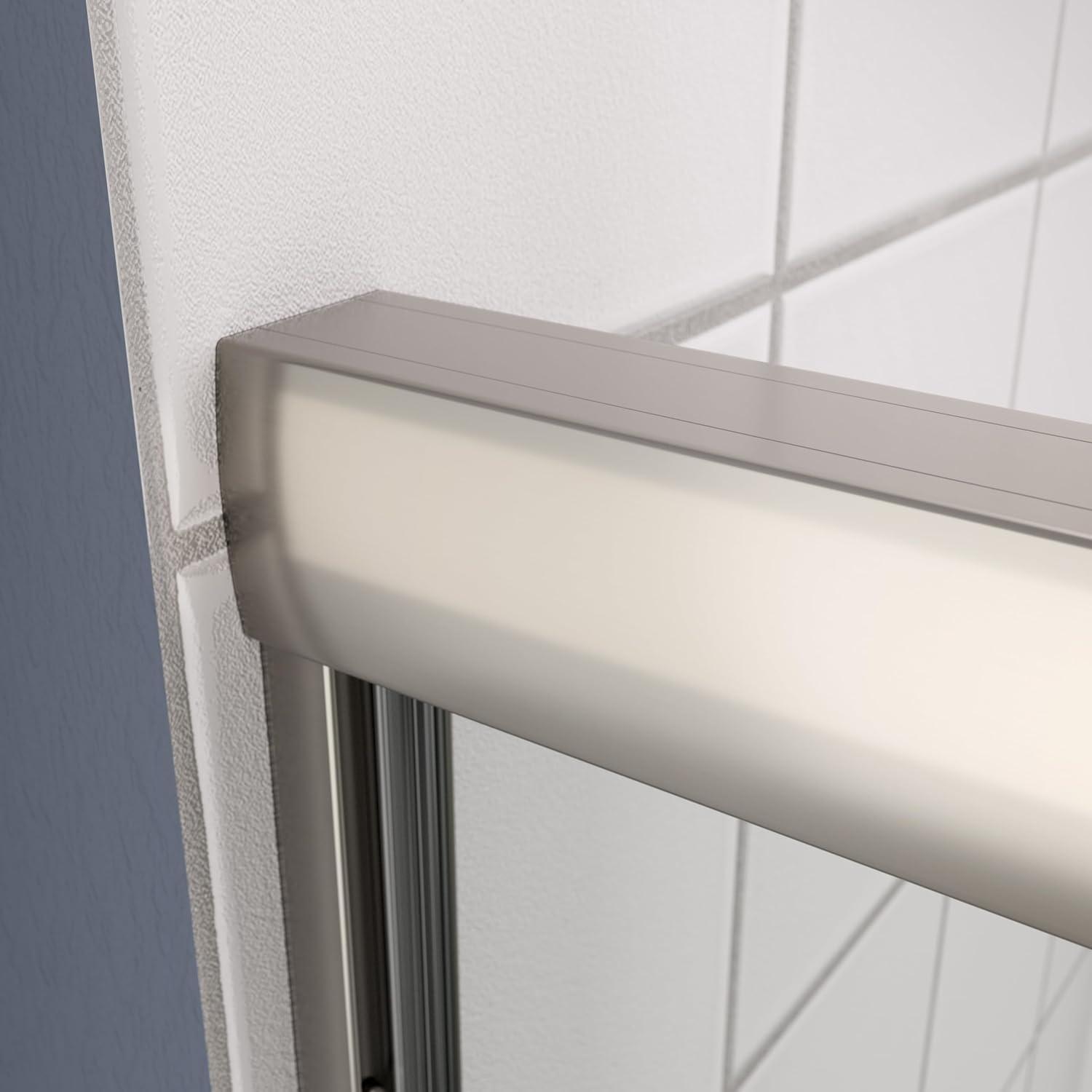 56"-60"W*58" H Semi-Frameless Double Sliding Tub Door, Bypass Bathtub Shower, 1/4" (6mm) Thick SGCC Tempered Glass Door, Chrome