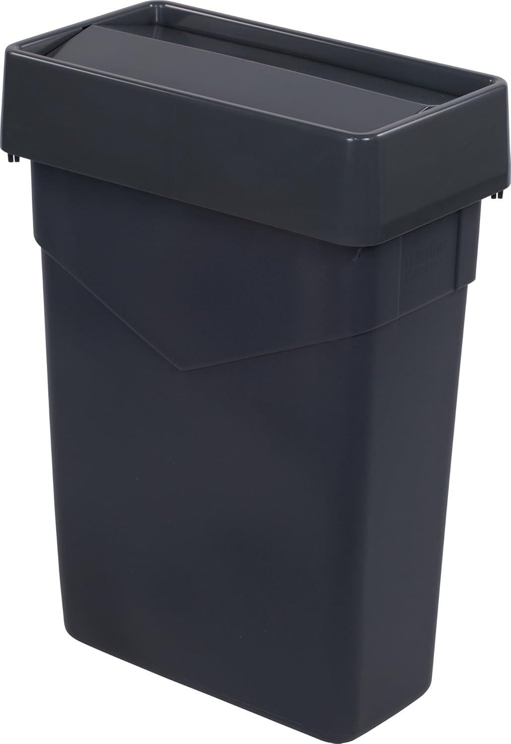 Carlisle 34201523 TrimLine Rectangle Waste Container Trash Can Only, 15 Gallon, Gray