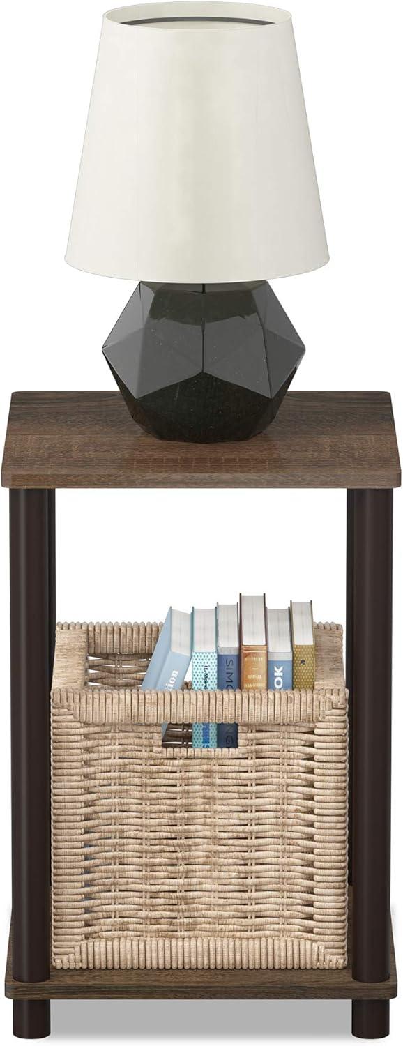 Furinno Turn-N-Tube Haydn End Table, Walnut/Brown