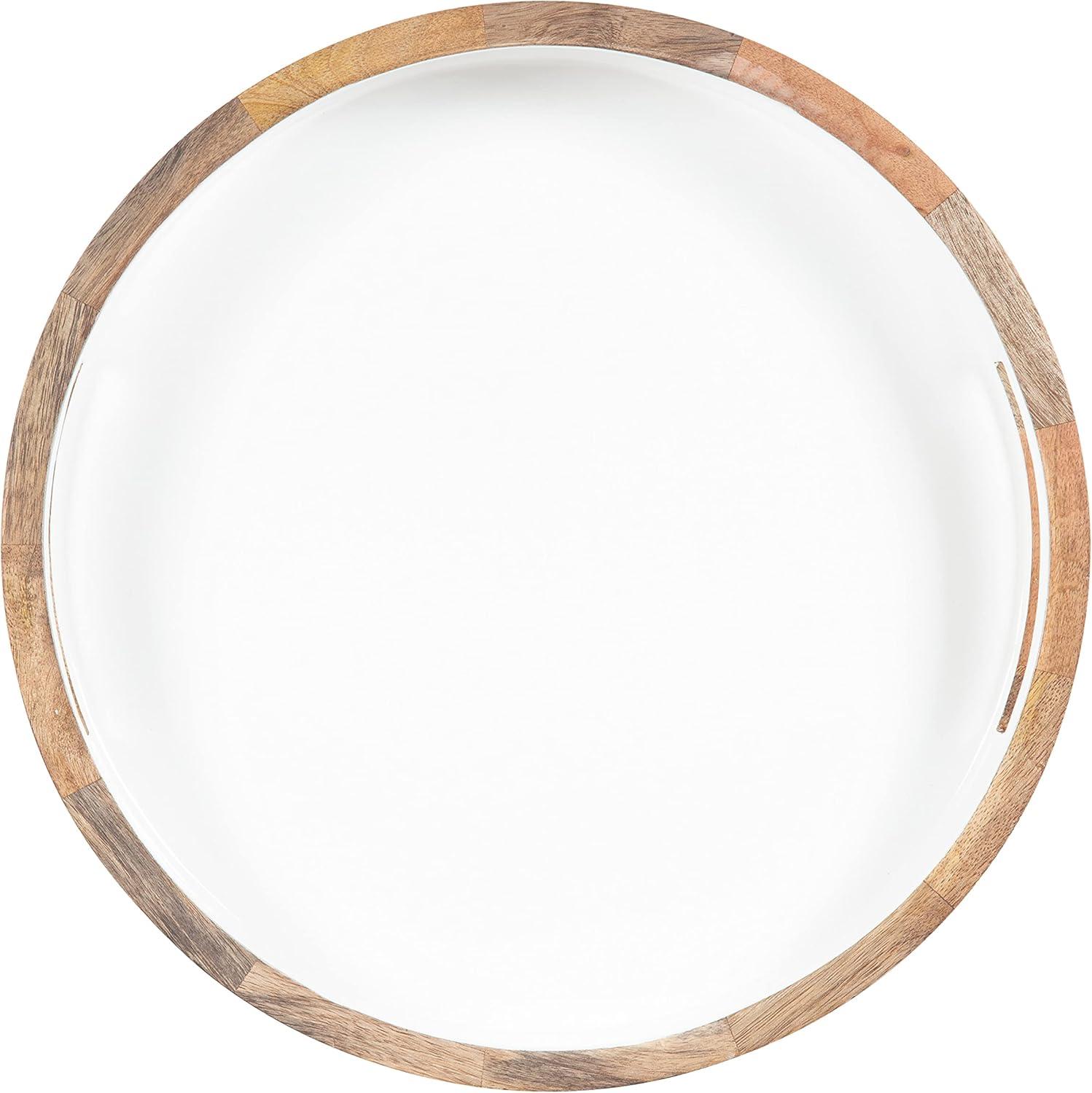 Kate and Laurel Ehrens Round Decorative Wood Tray