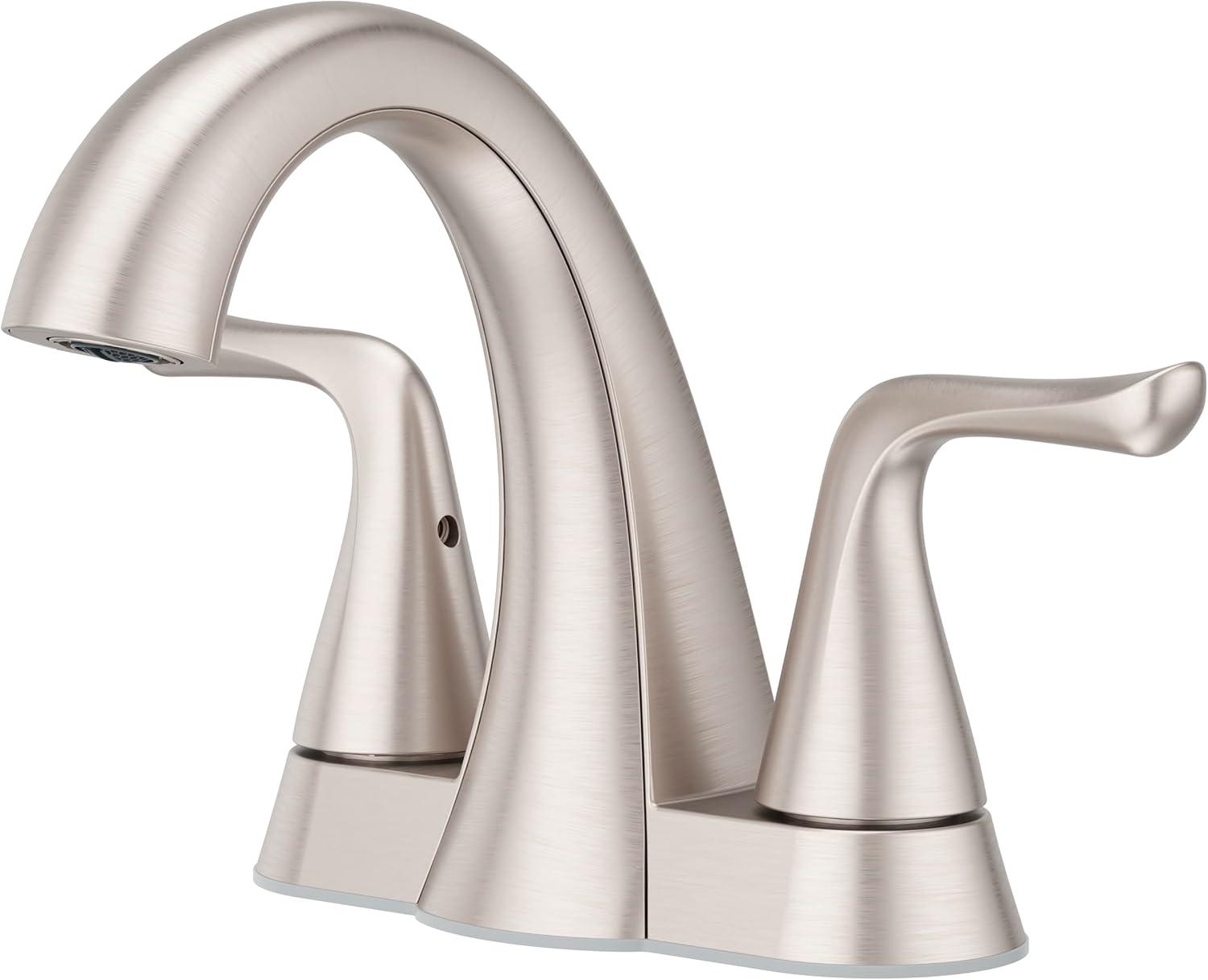 Spot Defense Brushed Nickel 4-Inch Centerset Bathroom Faucet