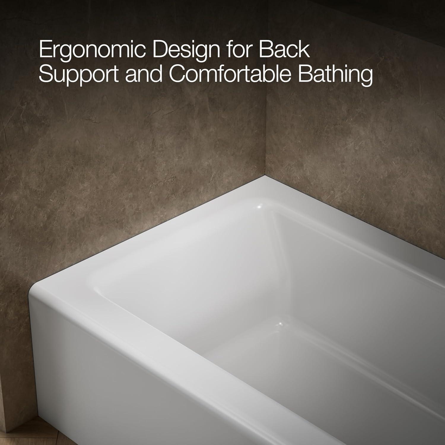 Kohler Avec 60 In. X 32 In. Alcove Bath, Right Drain K-25831-RA-0