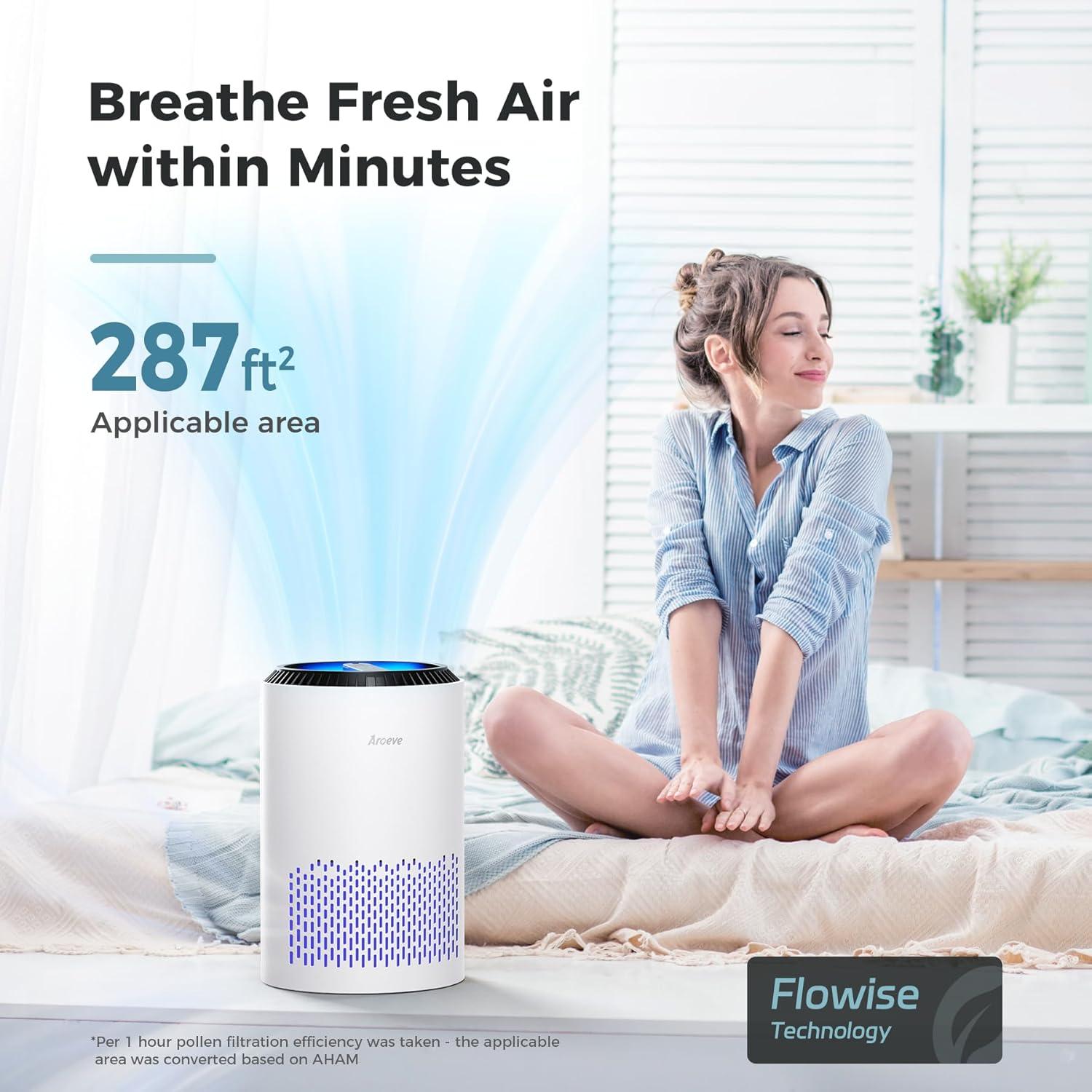 White HEPA Air Purifier with Sleep Mode and Speed Control