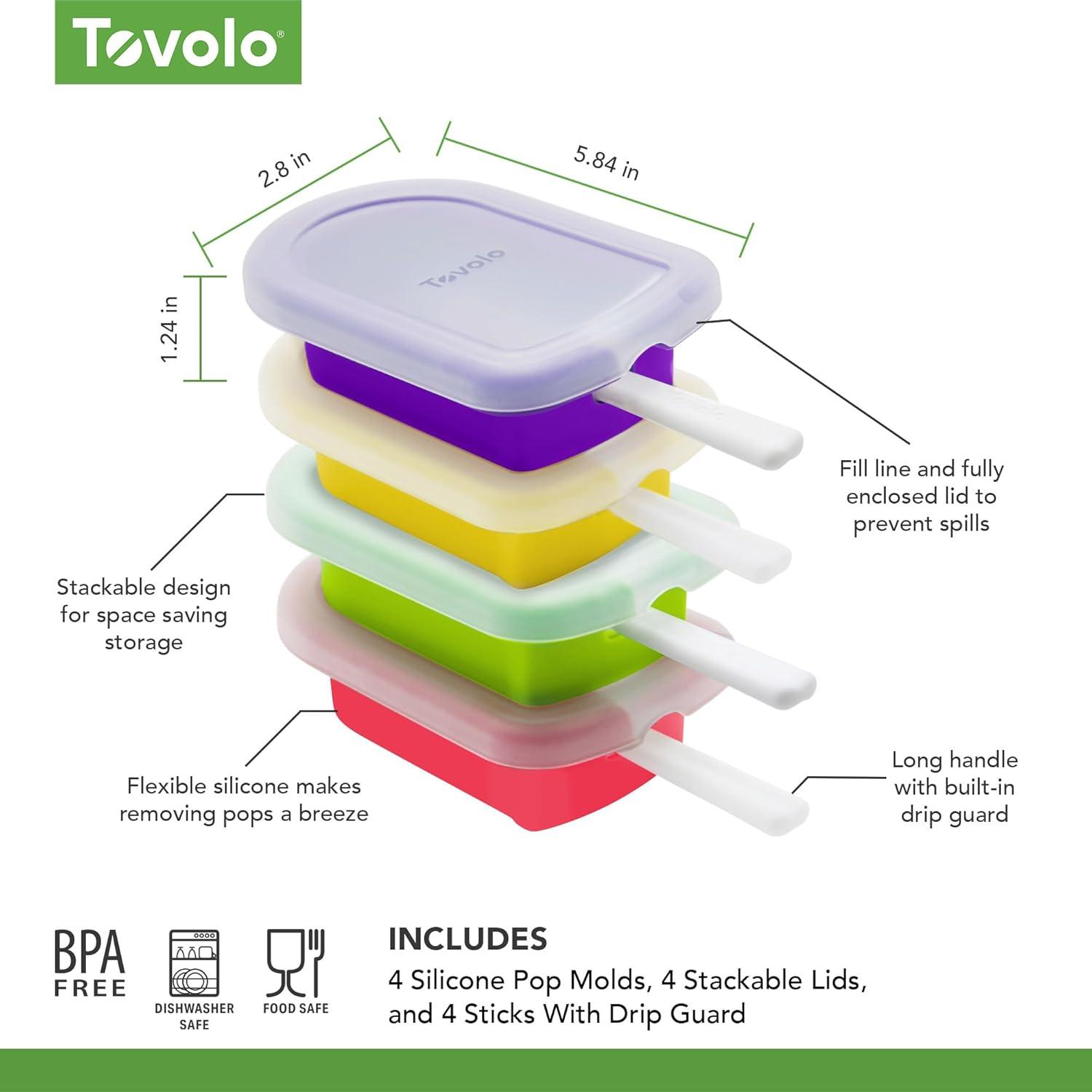 Tovolo Multicolor Silicone Stackable Popsicle Molds Set