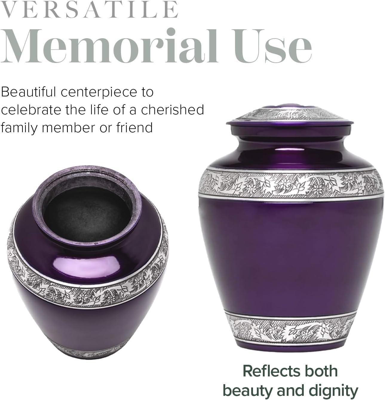 Eternal Harmony Cremation Urn for Human Ashes | Funeral Urn Carefully Handcrafted with Elegant Finishes to Honor and Remember Your Loved One | Adult Urn Large Size with Beautiful Velvet Bag