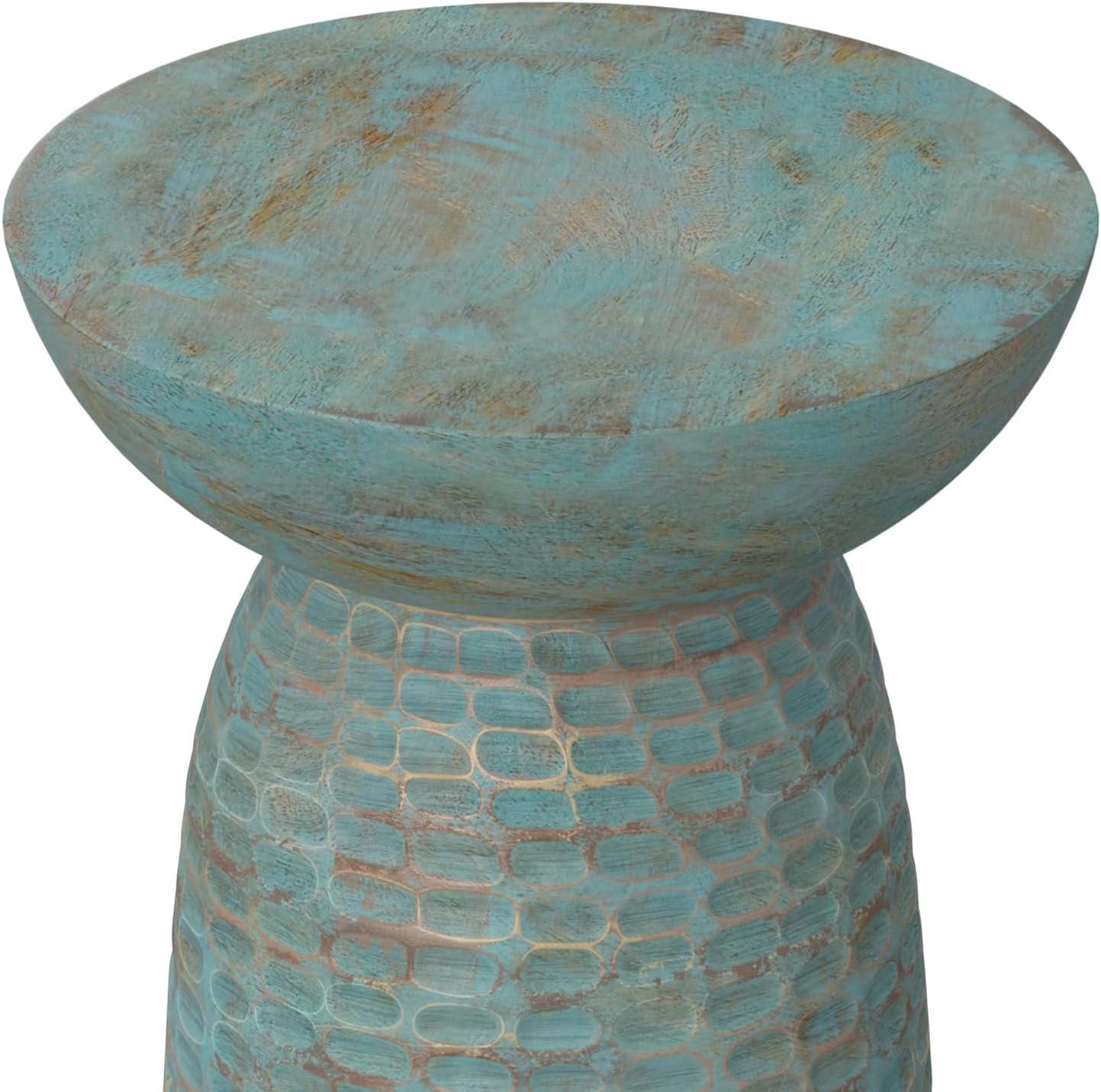 Simpli Home Boyd Solid Mango Wood Pedestal Accent End Table