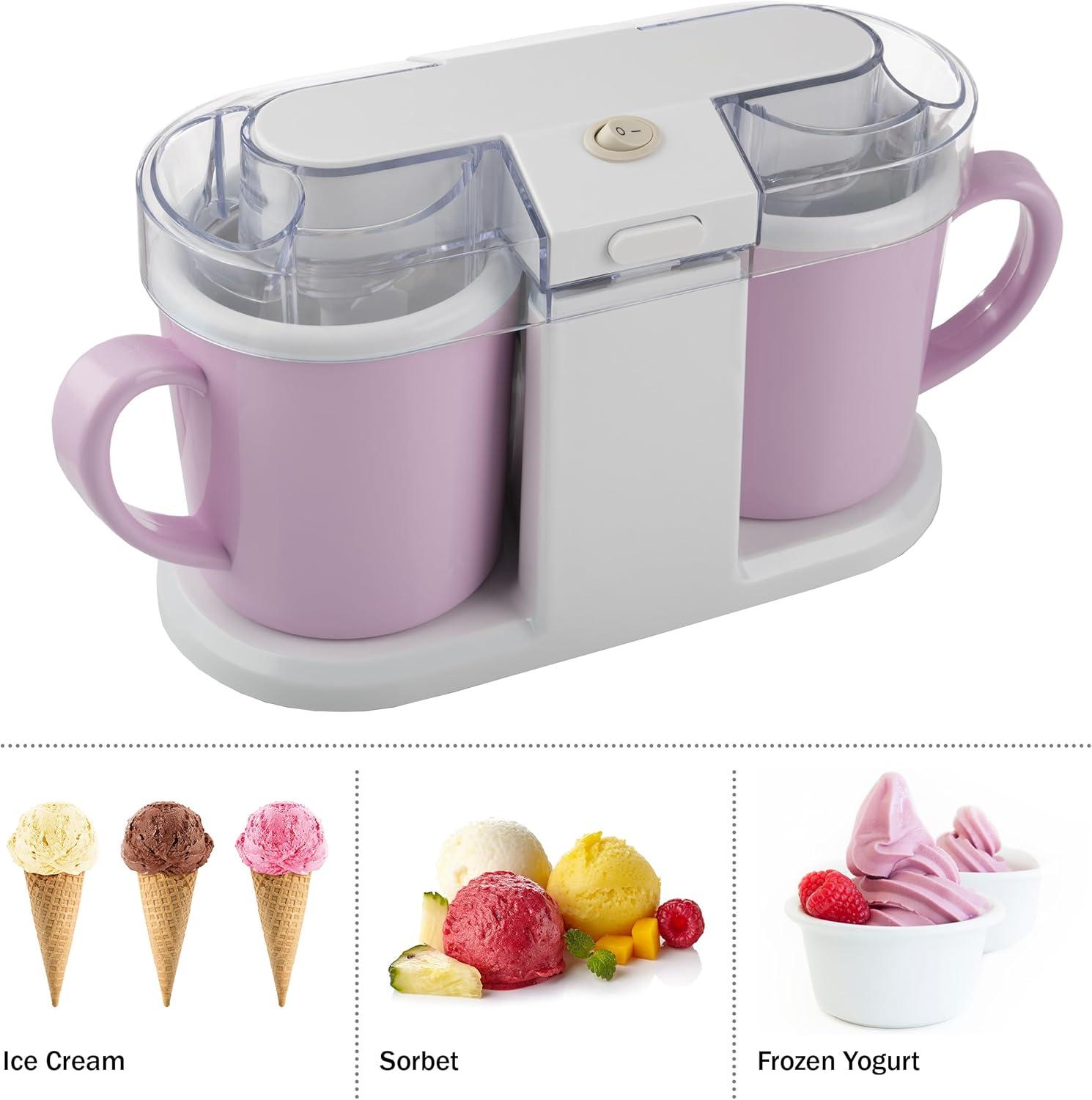 Classic Cuisine 2QT Ice Cream Maker for Sorbet, Gelato, and Frozen Yogurt