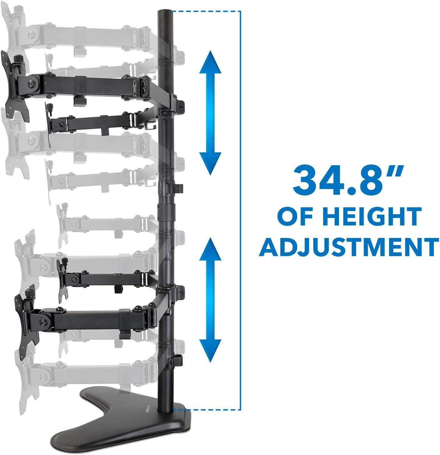 Mount-it Mount-It Quad Monitor Stand | Height Adjustable Standing 4 Screen Mount Fits Monitors Up to 32 in.