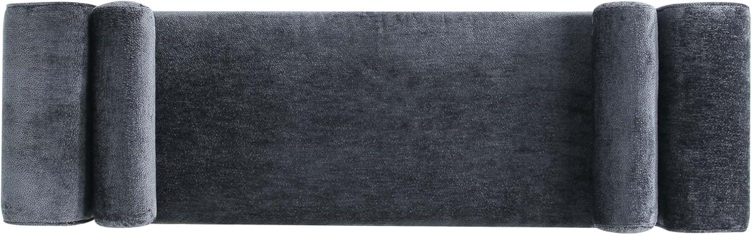 Manhattan Comfort 59" Concord Modern Chenille Upholstered Bench Terracotta