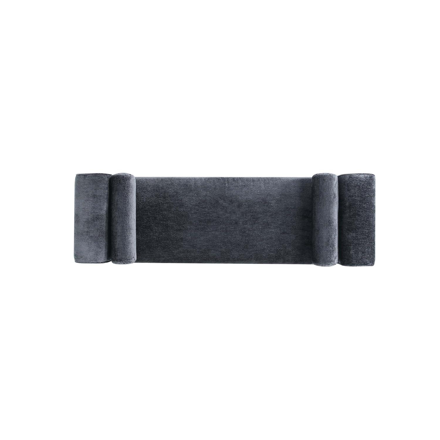 Manhattan Comfort 59" Concord Modern Chenille Upholstered Bench Terracotta