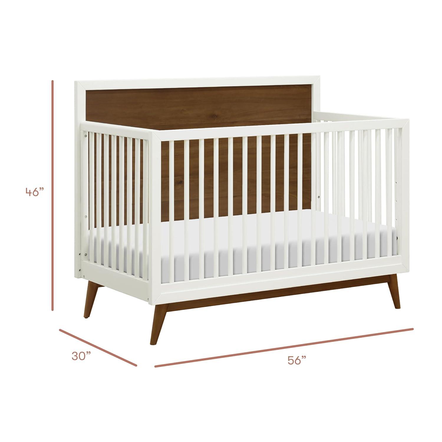 Babyletto Palma Mid-Century 4-in-1 Convertible Crib with Toddler Bed Conversion Kit