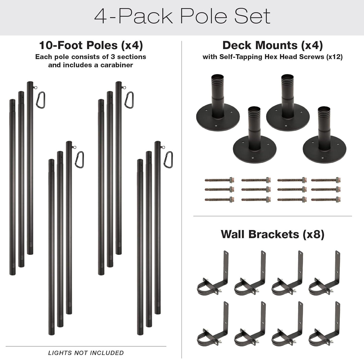 Excello Global Products Poles Lighting Kit EGP-LP-V2-4-DK