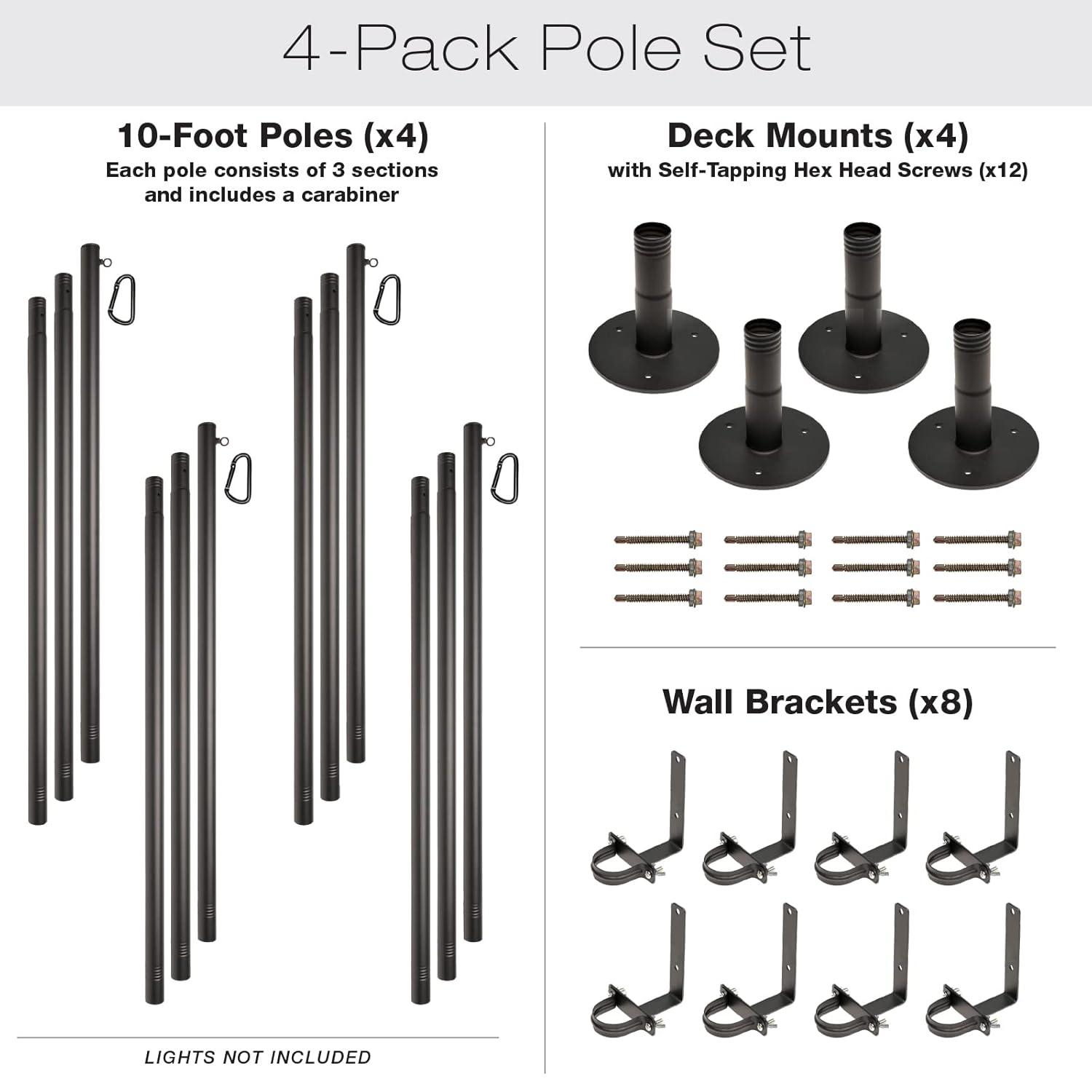 Excello Global Products Poles Lighting Kit EGP-LP-V2-4-DK