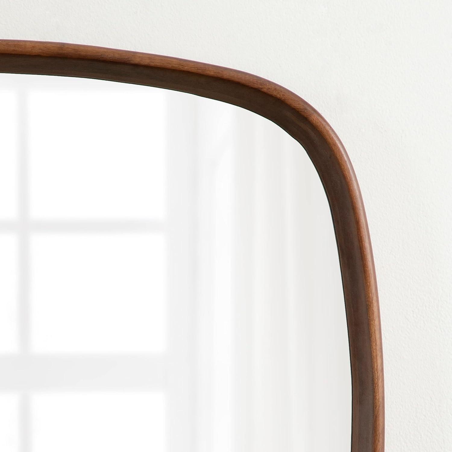 Kate and Laurel Prema Framed Wall Mirror, 26x26, Walnut Brown