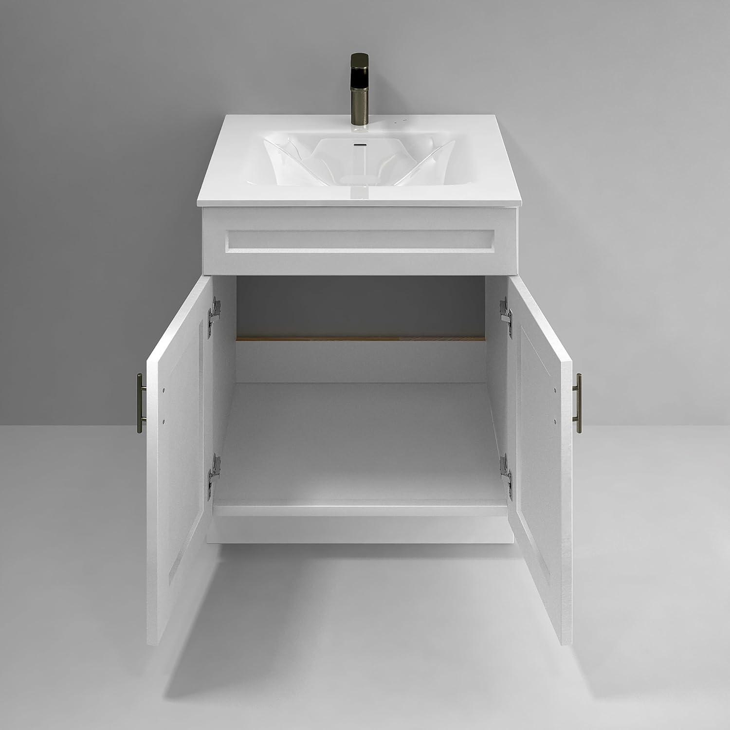 White Shaker Sink Base Bathroom Vanity Ready-to-Assemble Cabinet 30" Width