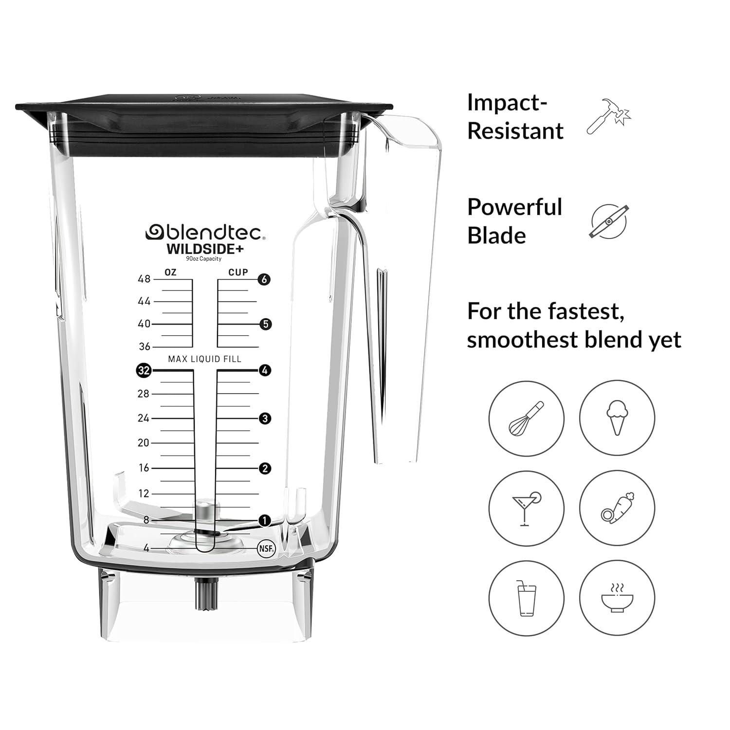 Blendtec 90 oz Clear BPA-Free Copolyester WildSide+ Blender Jar