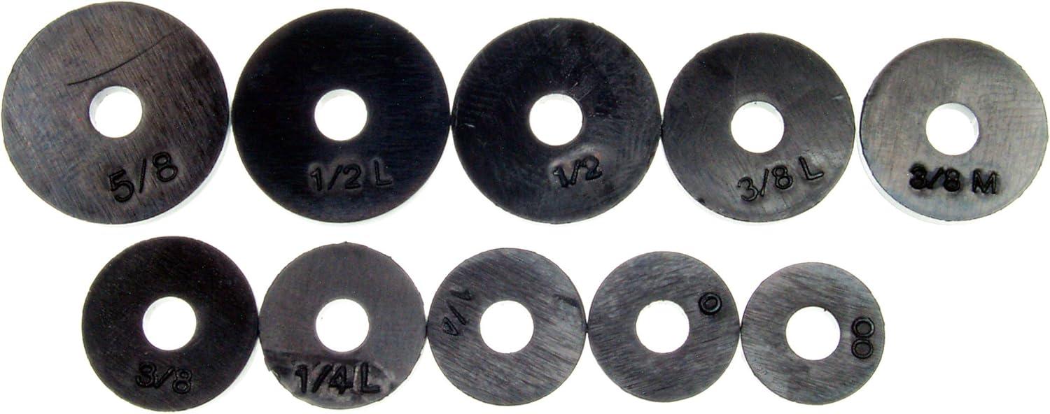 Danco 100-Piece Assorted Black Rubber Flat Washer Set