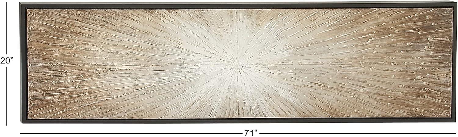 71" x 20" Radial Starburst Framed Wall Art with Black Frame, by DecMode