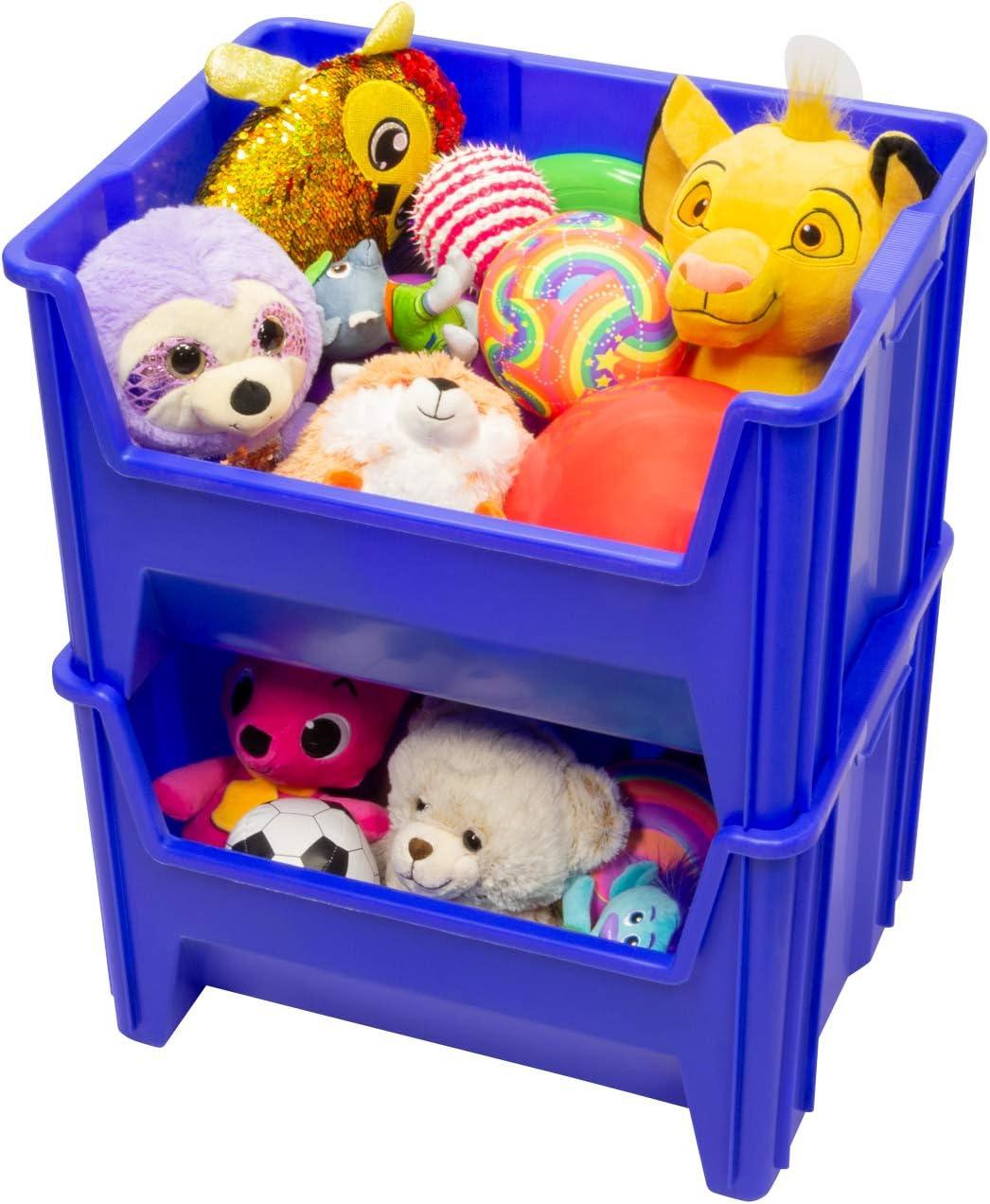 Akro-Mils Stak-N-Store 13017 Large Storage Bins, Stackable Heavy Duty Containers, 15"x20"x12.5", Clear, 3-Pack