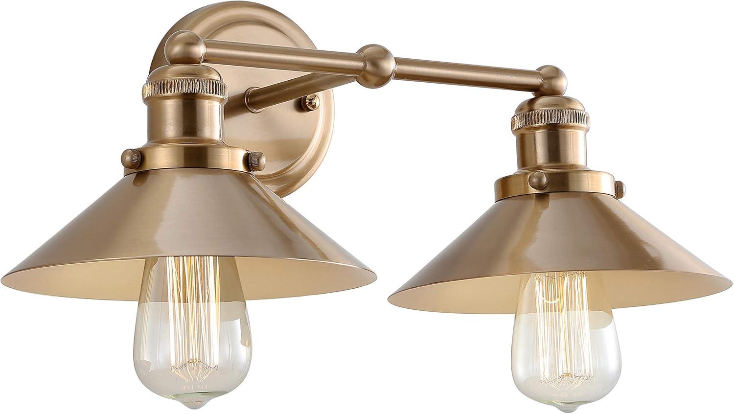 July 17.5" 2-light Metal Vanity Light, Brass Gold