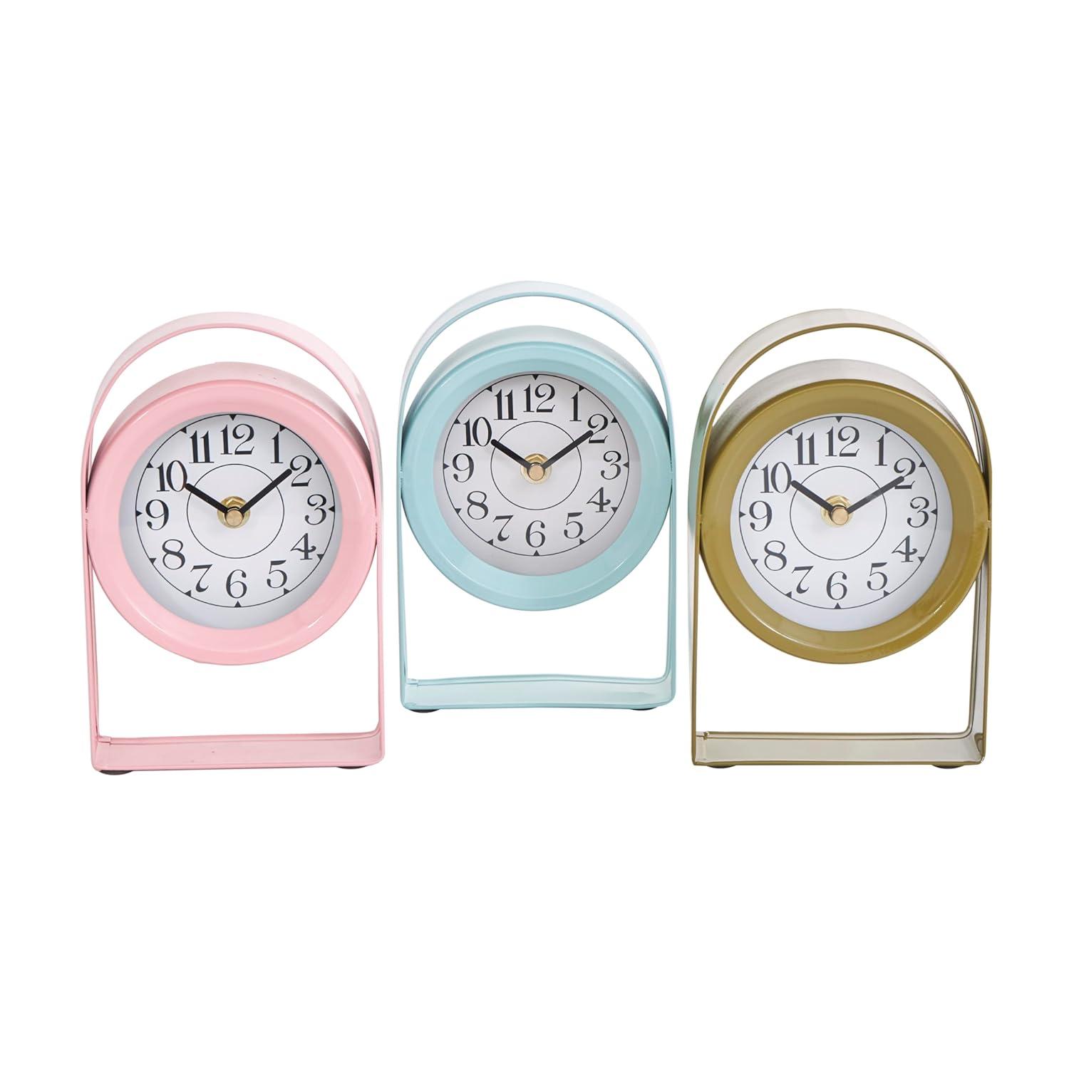 Lailah Metal Clock With Arched Stands (Set of 3)