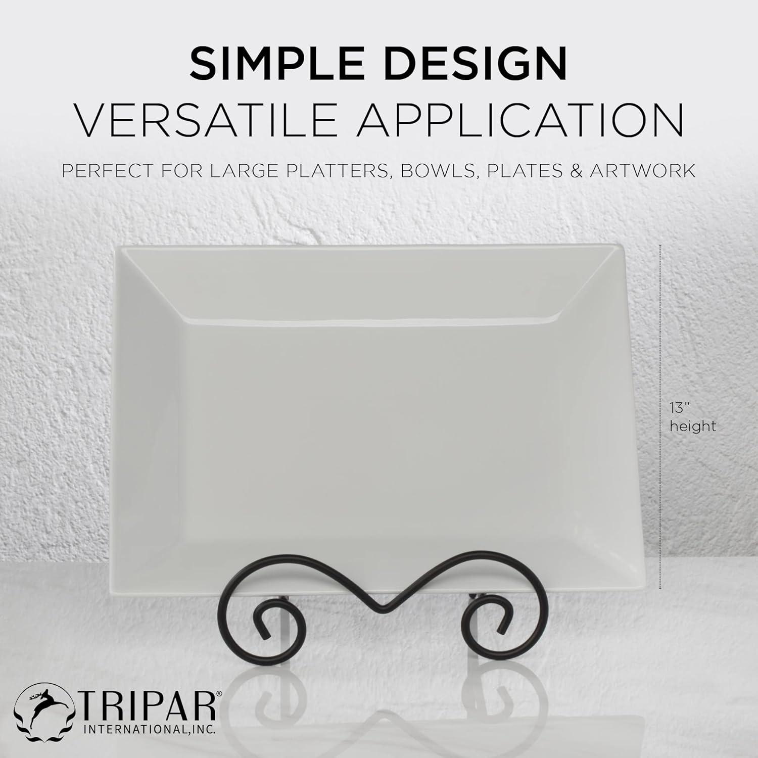 Bard's Wrought Iron Bowl or Deep Platter Stand, 9.375" H x 10.25" W x 7.625" D (For 12" - 16" Bowls or Deep Platters)