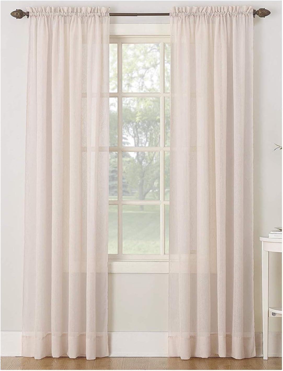 Erica Crushed Sheer Voile Rod Pocket Curtain Panel - No. 918