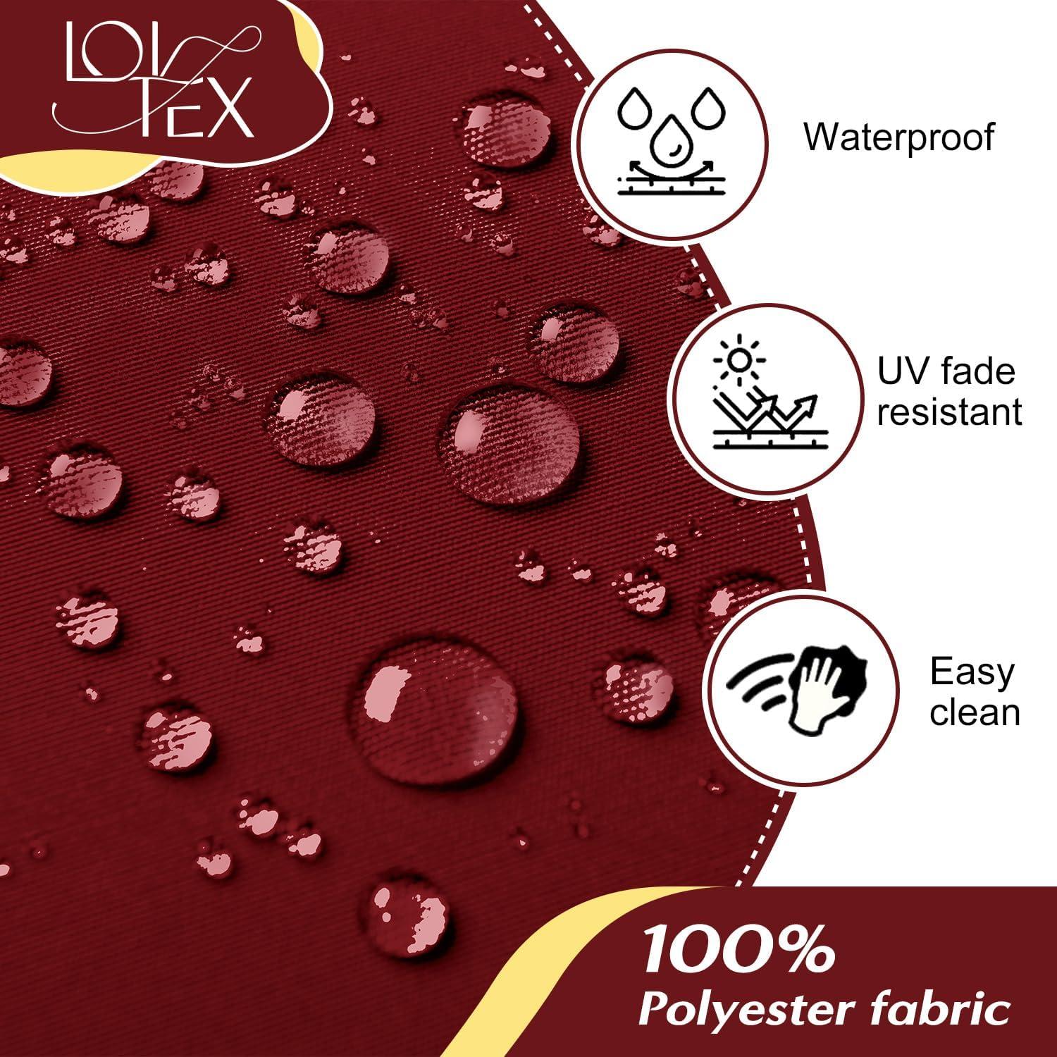 LOVTEX Outdoor Chair Cushions Set of 4, Waterproof Patio Chair Cushions with Ties, 18.5 x 16 x 3 inch, Khaki