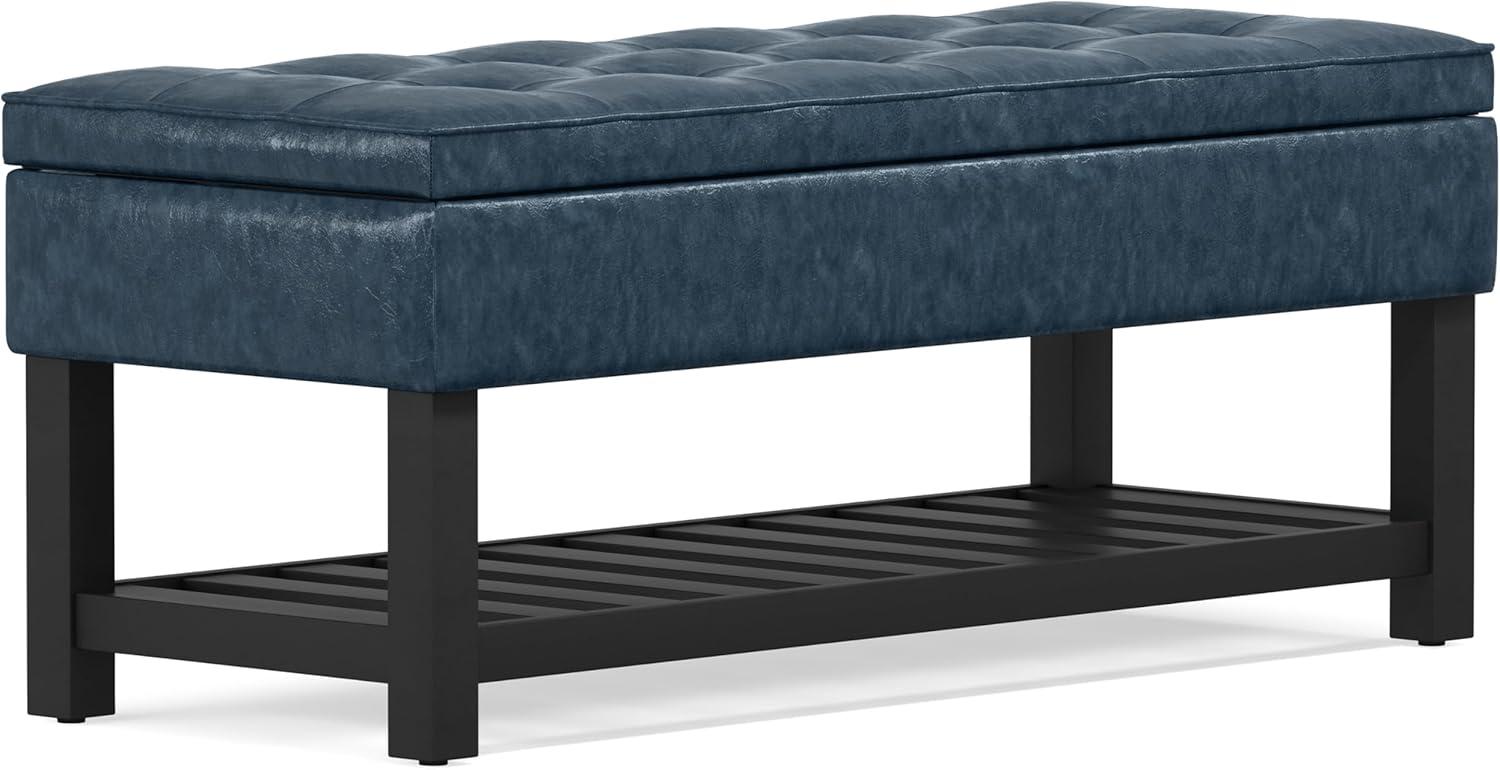 Simpli Home Cosmopolitan 44"W Transitional Tufted Storage Ottoman Bench with Lift Top
