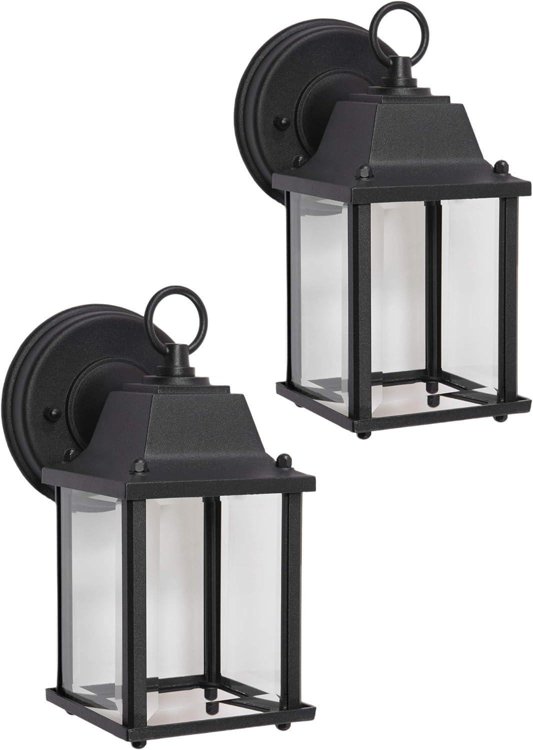 Black Cast Aluminum LED Outdoor Wall Sconce 2-Pack