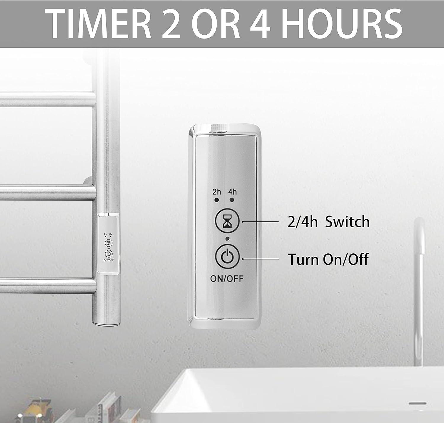 Stainless Steel Wall Mounted Electric Towel Warmer with Timer