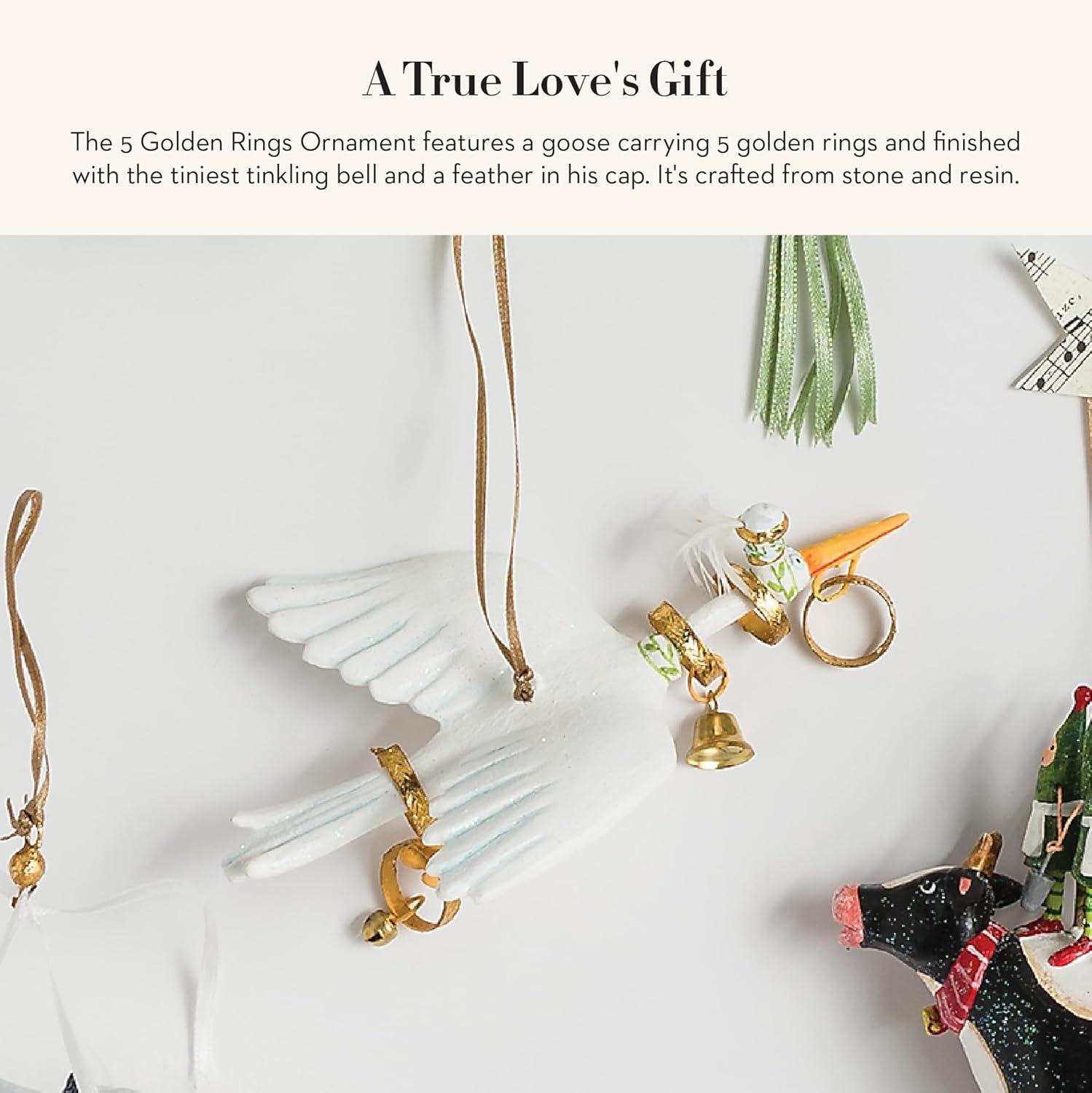 MacKenzie-Childs Patience Brewster 12 Days 5 Golden Rings Ornament