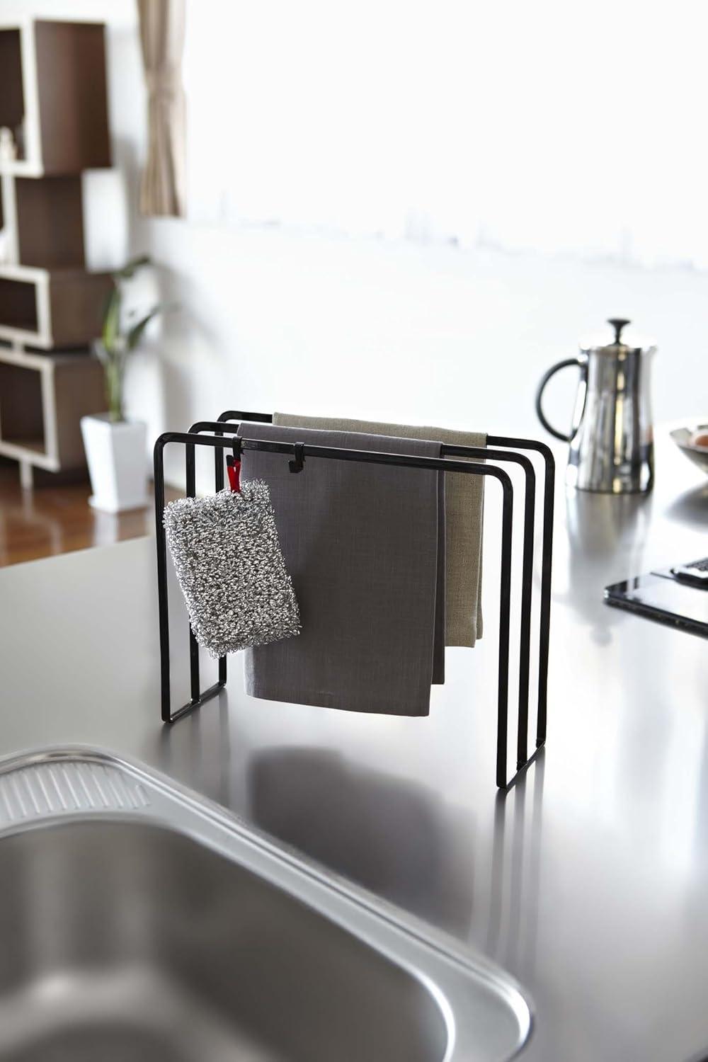 Black Steel Water Resistant Dishcloth Hanger