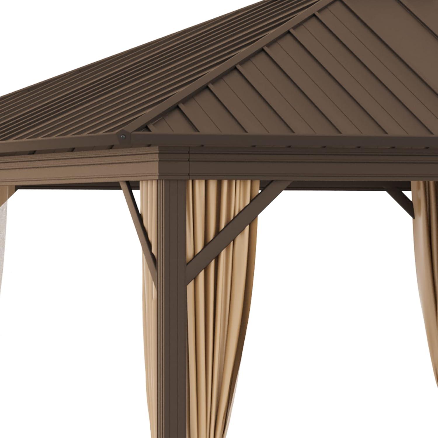 Outsunny 8.9' x 11.9' Hardtop Screened Gazebo