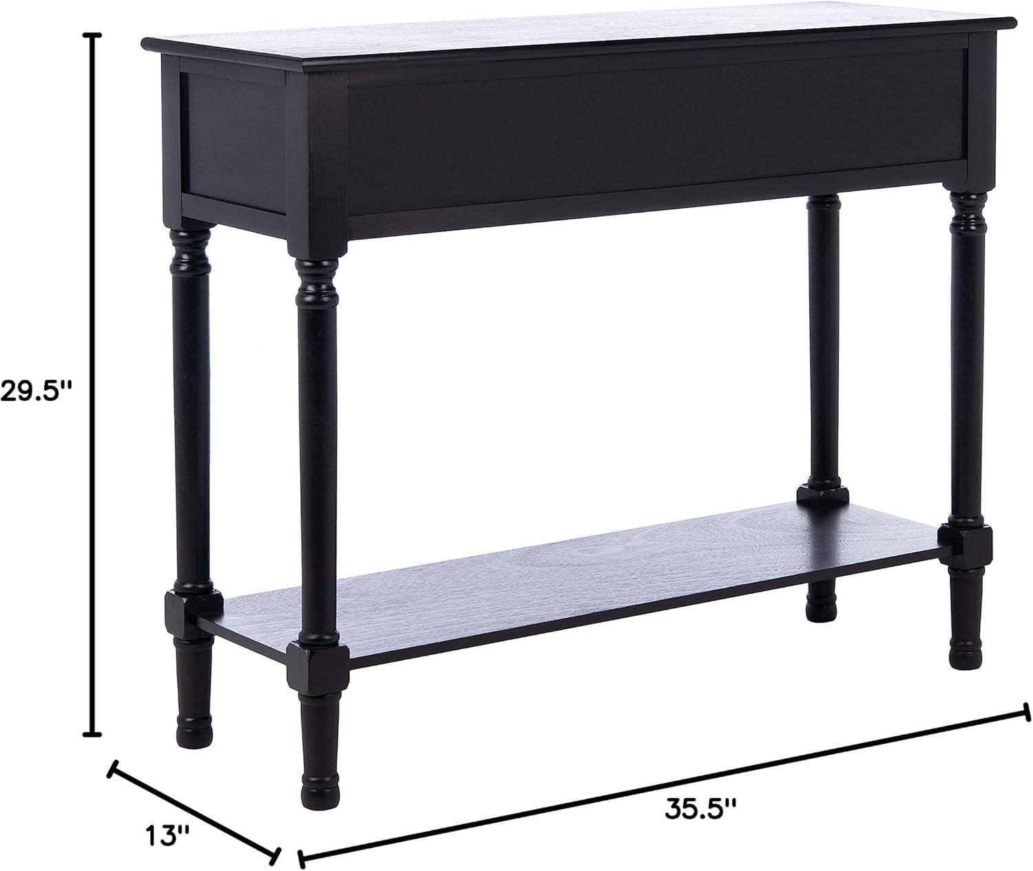 SAFAVIEH Ryder Solid 2 Drawer Console Table, Black