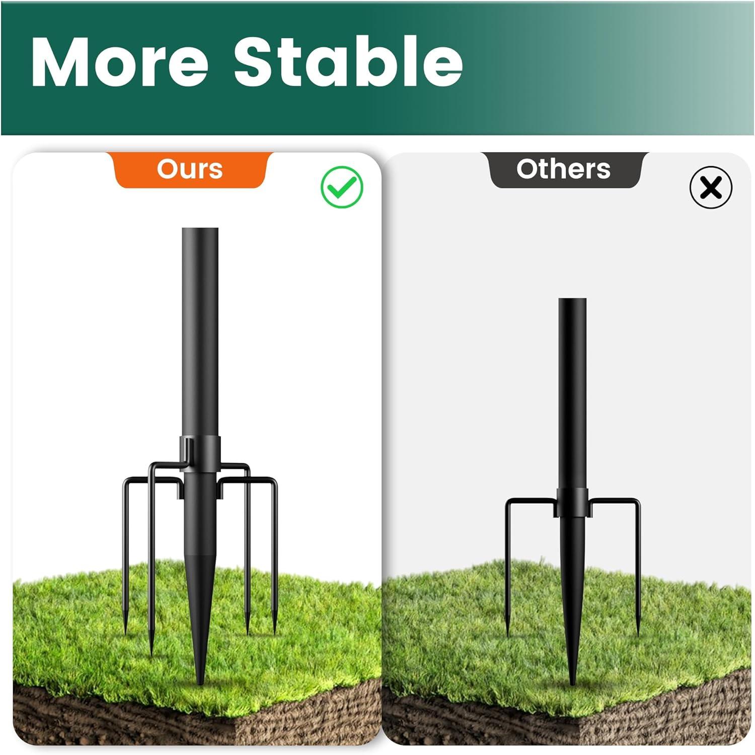 2 Pack String Light Poles,10 Ft Light Poles for Outside String Lights,Outdoor Lights Pole with Fork,Metal Poles Stand for Patio Deck Backyard