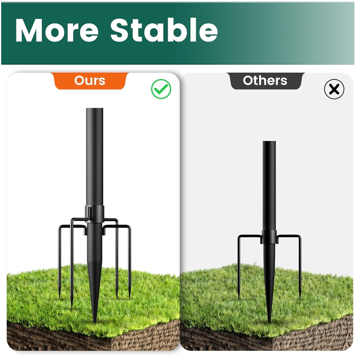 2 Pack String Light Poles,10 Ft Light Poles for Outside String Lights,Outdoor Lights Pole with Fork,Metal Poles Stand for Patio Deck Backyard