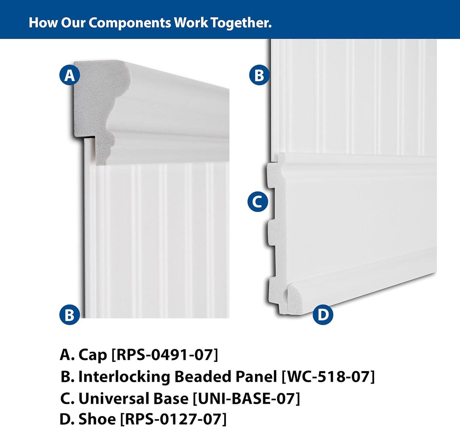 Outwater 96'' H x 5.25'' W x 0.375'' D Plastic Chair Rail