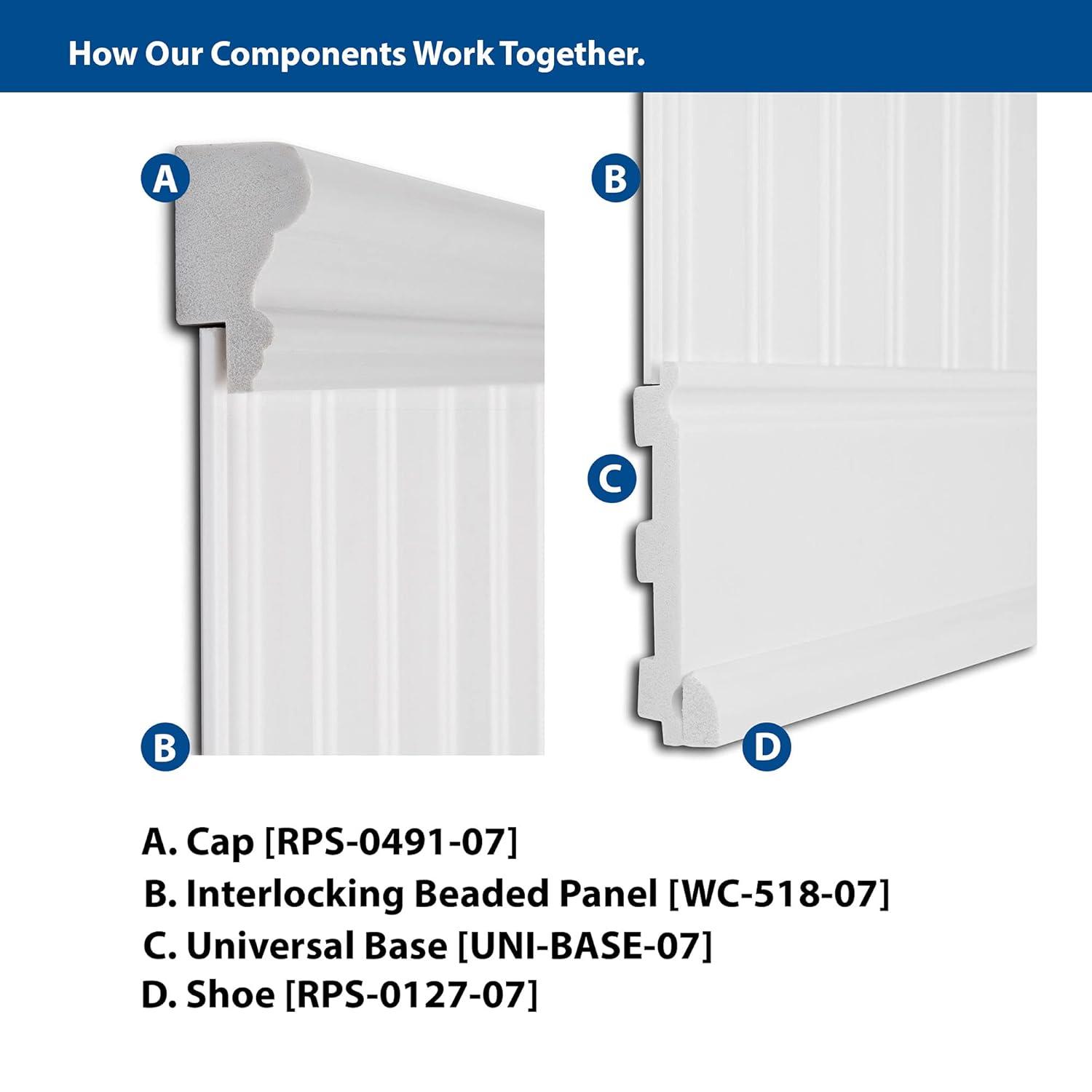 Outwater 96'' H x 5.25'' W x 0.375'' D Plastic Chair Rail