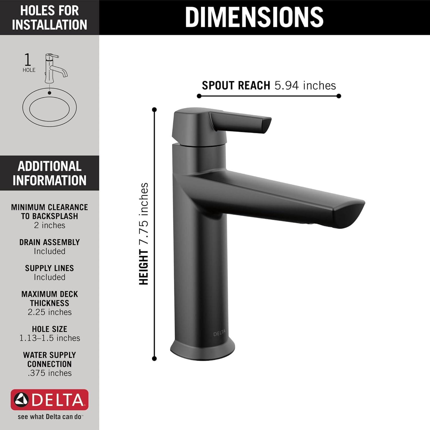 Galeon Contemporary Stainless Steel Single Hole Bathroom Faucet