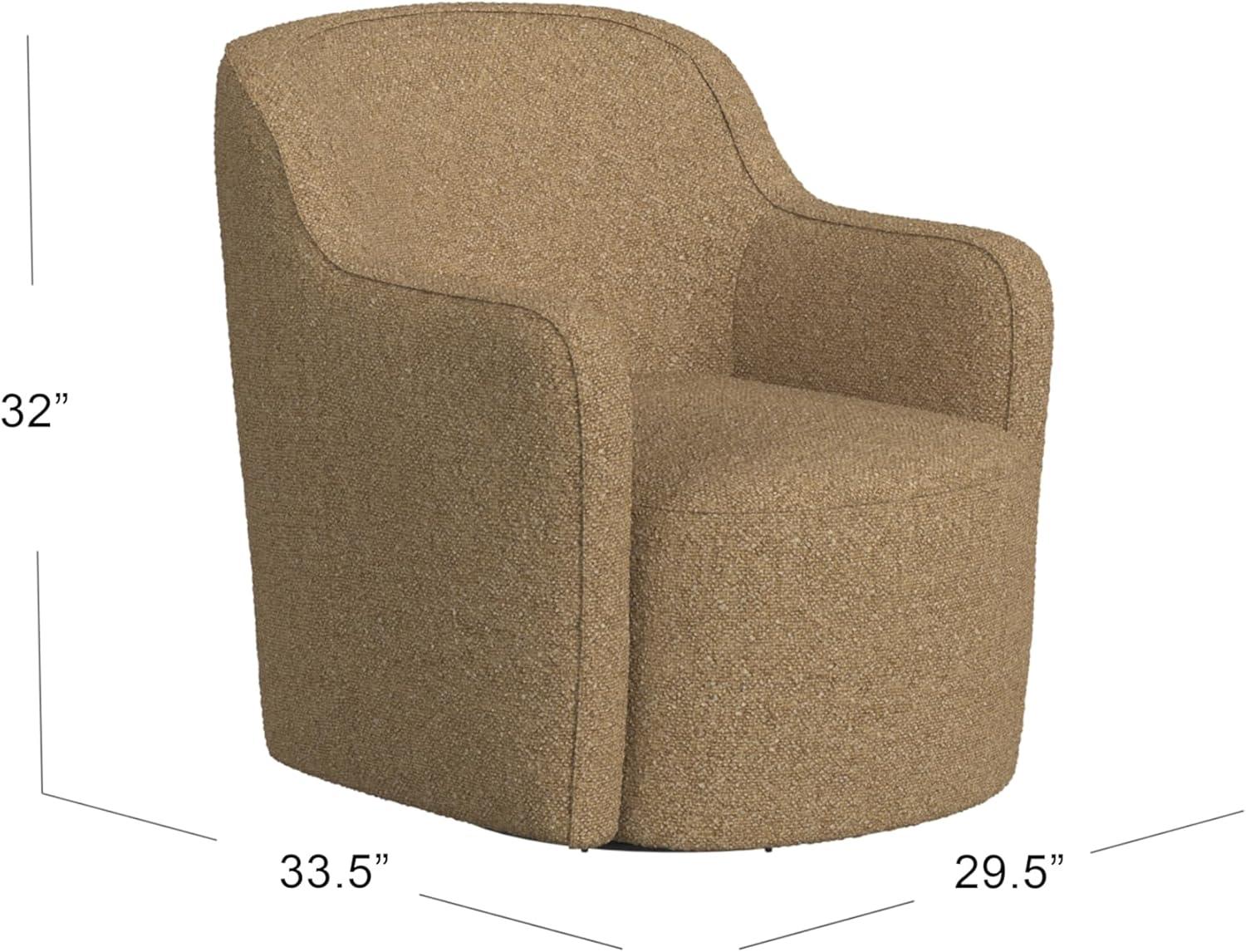 HomePop Upholstered Swivel Accent Chair Light Tan