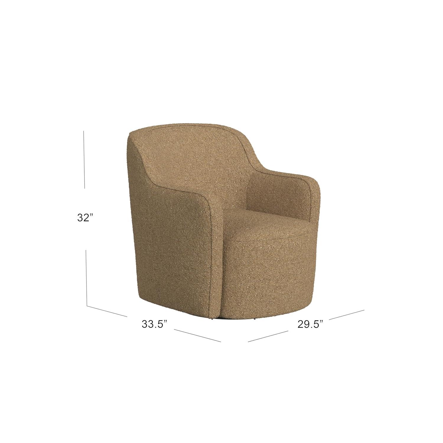 HomePop Upholstered Swivel Accent Chair Light Tan