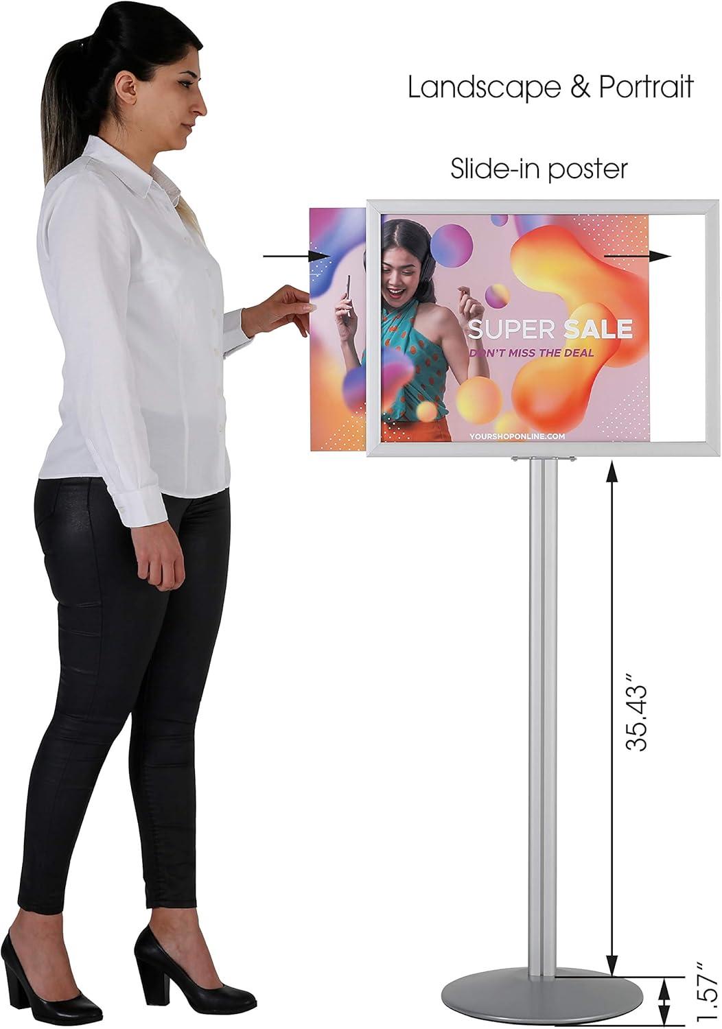 MT Displays Aluminum Pedestal Sign Holder Stand