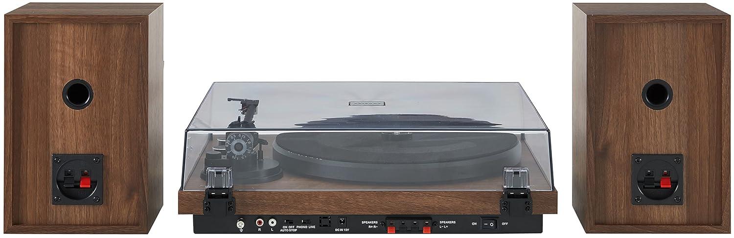 Crosley C62 Record Player & Speakers Shelf System