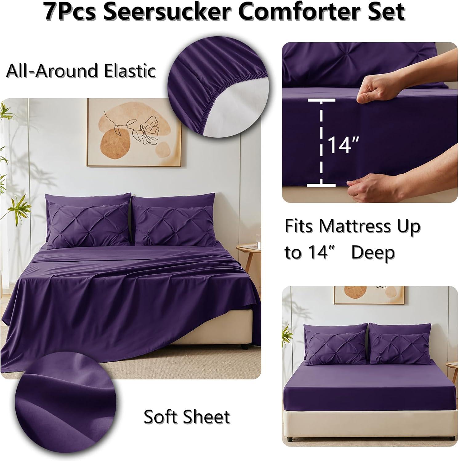 Comforter Set Purple - 7 Piece - King