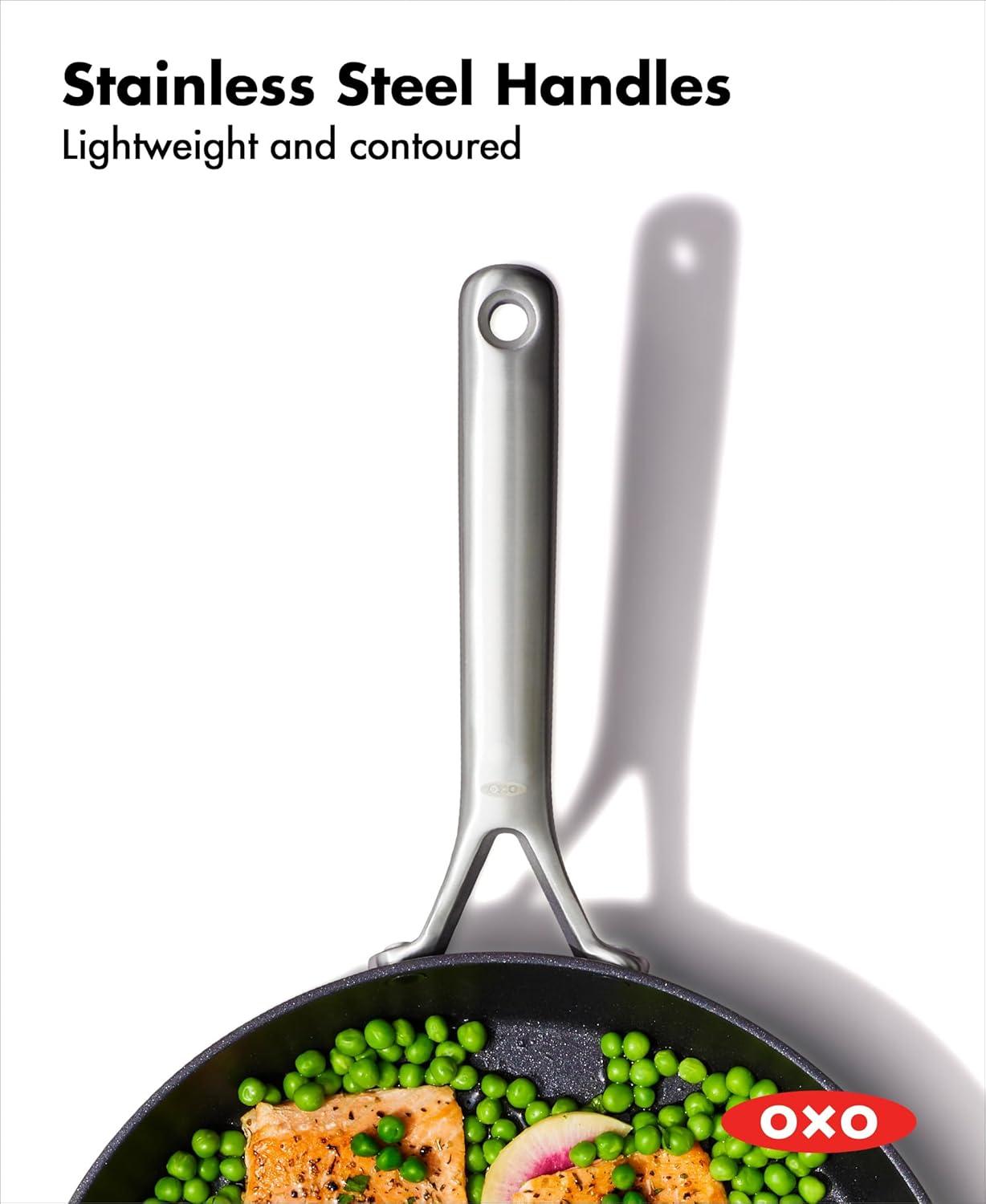 OXO 12" Ceramic Pro Non-Stick Open Frypan Gray: Dishwasher-Safe, Induction & Gas Compatible, Aluminum, 12" Diameter