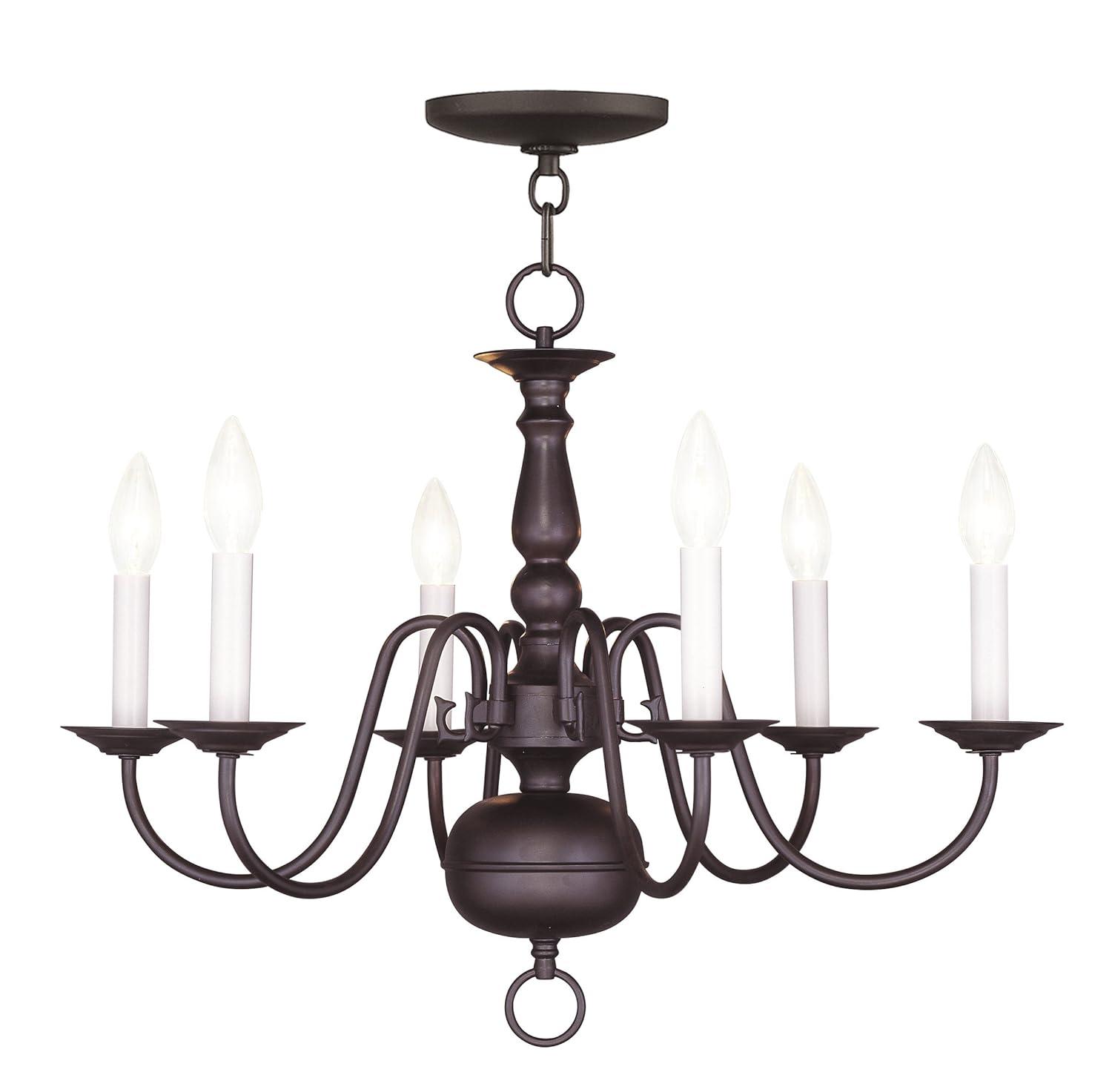 Livex Lighting Williamsburgh 6 - Light Chandelier in  Bronze