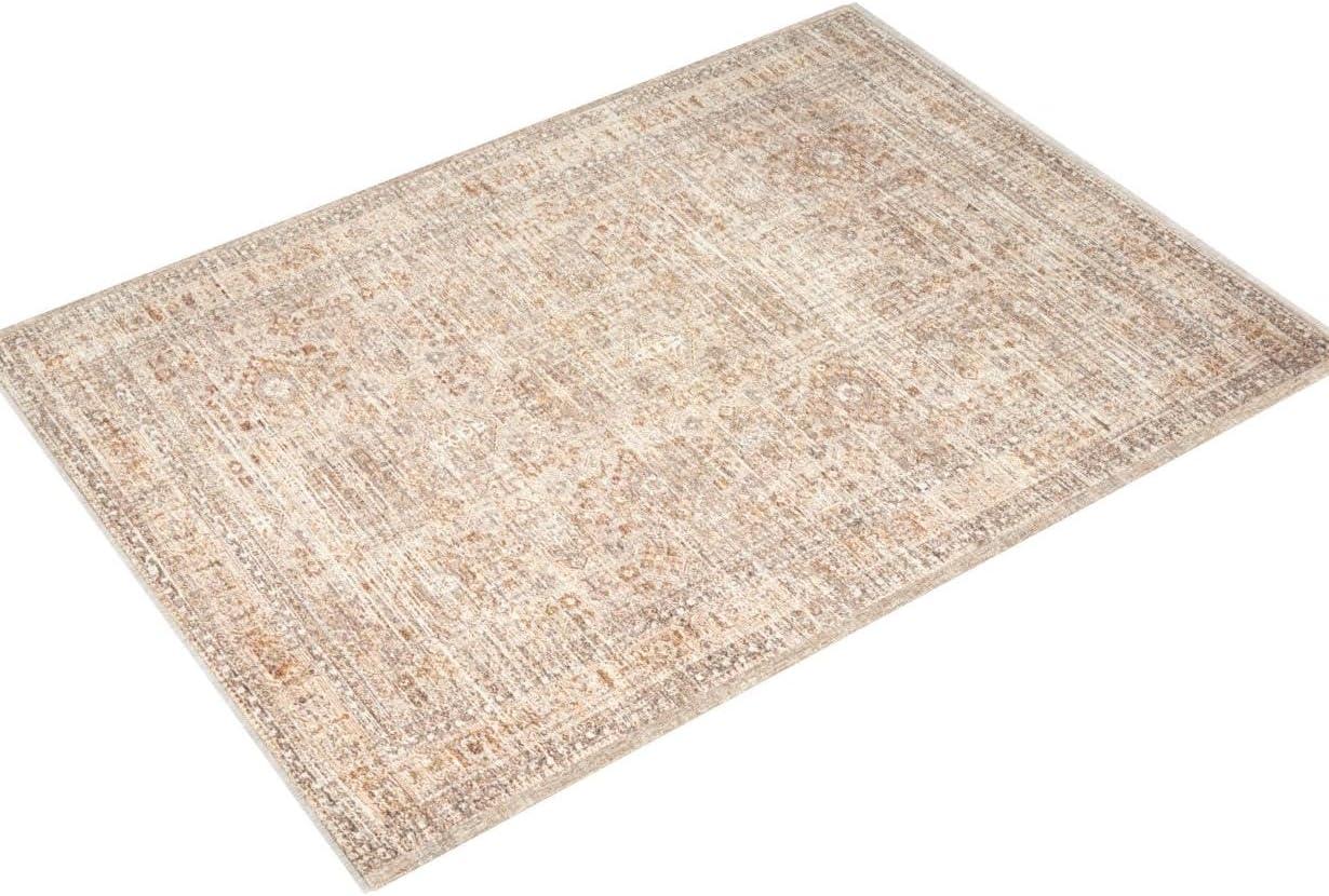 Oatmeal and Spice Rectangular Synthetic Area Rug 6'-7" x 9'-10"