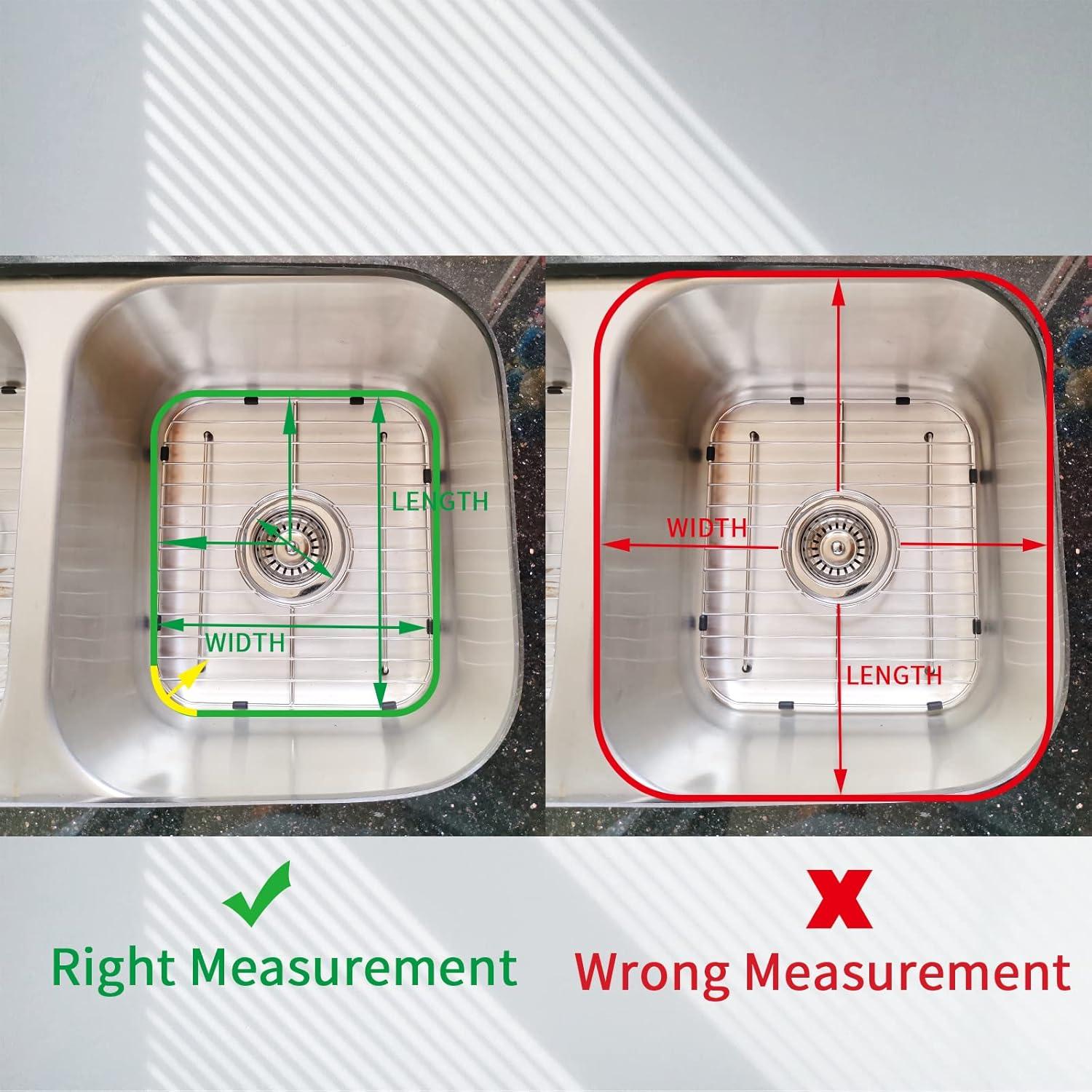 Rectangular Stainless Steel Sink Grid with Center Drain